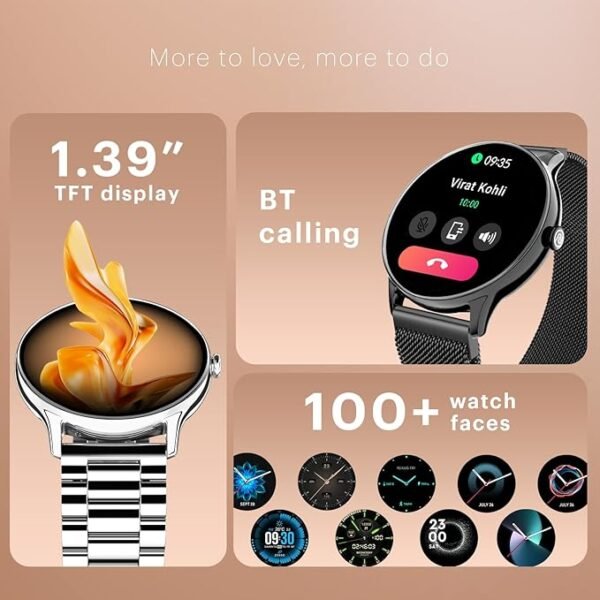 Noise Twist Go Round dial Smartwatch with BT Calling, 1.39" Display, Metal Build, 100+ Watch Faces, IP68, Sleep Tracking, 100+ Sports Modes, 24/7 Heart Rate Monitoring (Elite Black) - Image 3